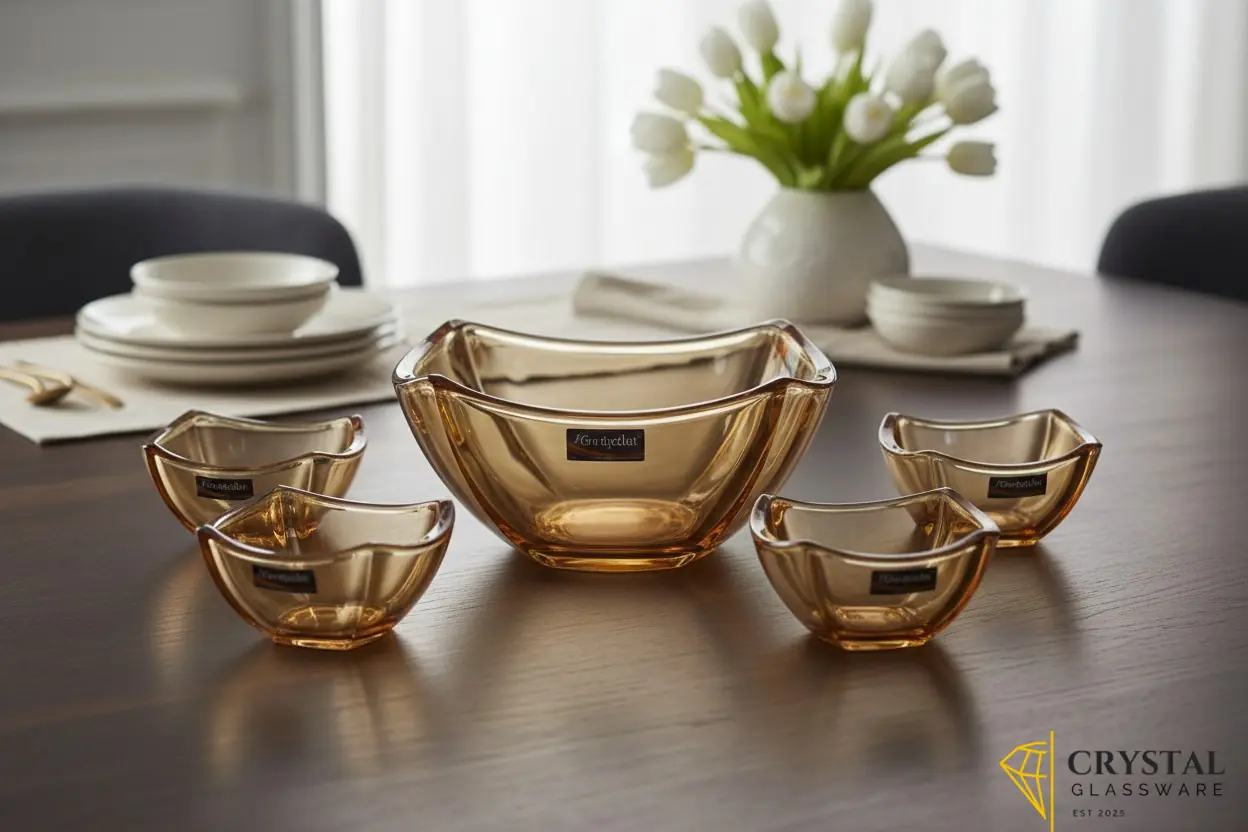 Delisoga 7-piece bowl set in a golden shade
